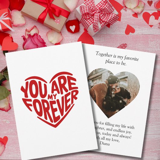 あなたは私の永遠の赤いハート&写真パーソナライズされた、