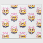 「あなたは私の池に鴨 – ロマンチックなアヒルのカップル ラッピングペーパー (フラット)