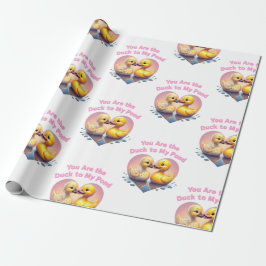 「あなたは私の池に鴨 – ロマンチックなアヒルのカップル ラッピングペーパー