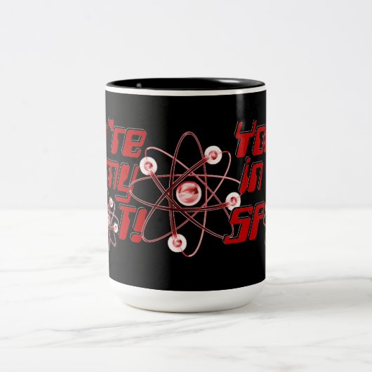 あなたは私の点のギークのユーモアの黒のマグで ツートーンマグカップ (中央)