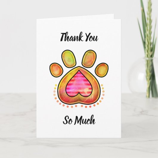 あなたは私の犬の世話をしてくれてありがとう カード (正面)