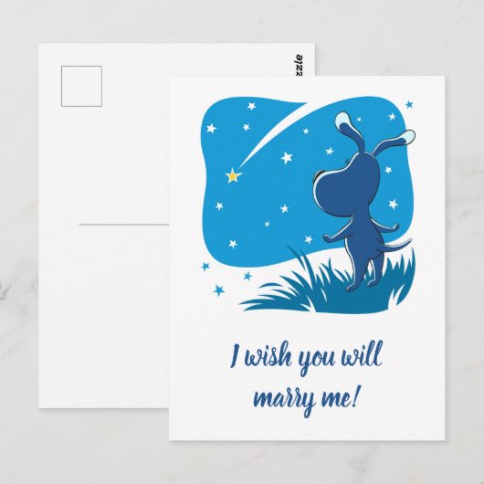 あなたは私の犬の子犬の射撃、 発砲スター提案と結婚したい ポストカード (正面/裏面)