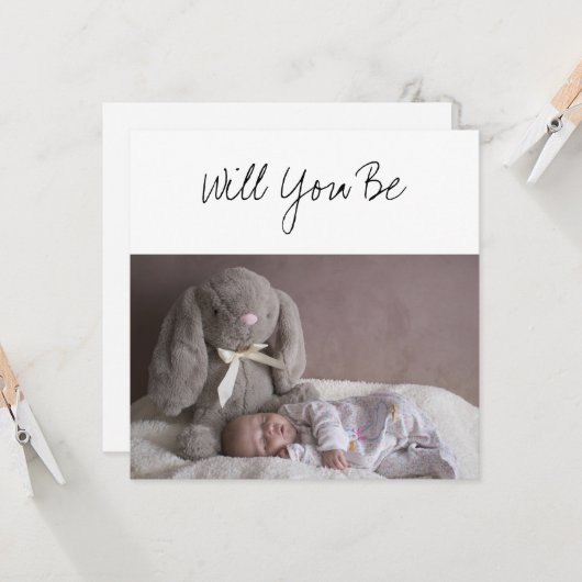 あなたは私の神になるベビー&バニー詰まった カード (正面/裏面インサイチュ)