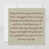 あなたは私の絶え間ない愛の源であってくれてありがとう ノートカード (裏面)