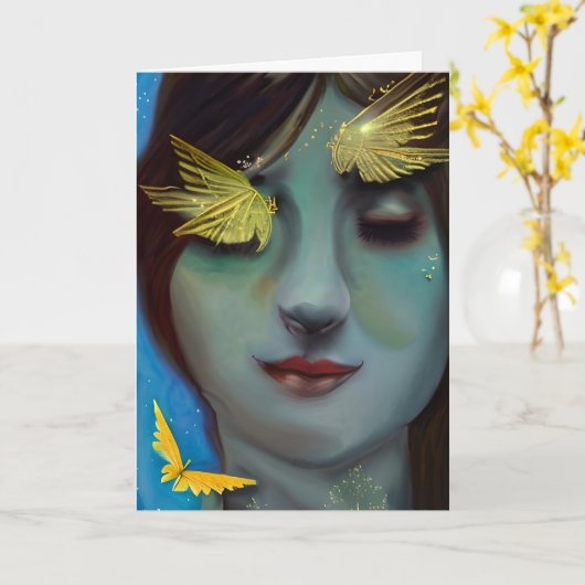 あなたは私の考えで |レディかわいらしー カード (黄色い花)