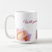 あなたは私の花になる、ピンクのバラ コーヒーマグカップ (左)