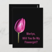 あなたは私の花のピンクのチューリップ結婚の ポストカード (正面/裏面)