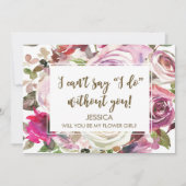 あなたは私の花の女の子のカードになりまパーソナライズされたすか 招待状 (正面)
