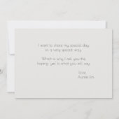 あなたは私の花の女の子ウィスピーなピンクのきらめく 招待状 (裏面)