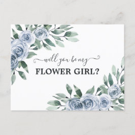 あなたは私の花の女の子ダスティブルーバラフローラ ポストカード