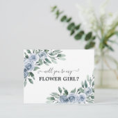 あなたは私の花の女の子ダスティブルーバラフローラ ポストカード (スタンド正面)