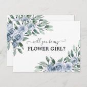 あなたは私の花の女の子ダスティブルーバラフローラ ポストカード (正面/裏面)