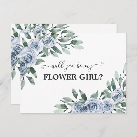 あなたは私の花の女の子ダスティブルーバラフローラ ポストカード (正面/裏面)