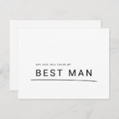 あなたは私の花婿介添人ブライダルパーティ提案カードになる 招待状 (正面/裏面)