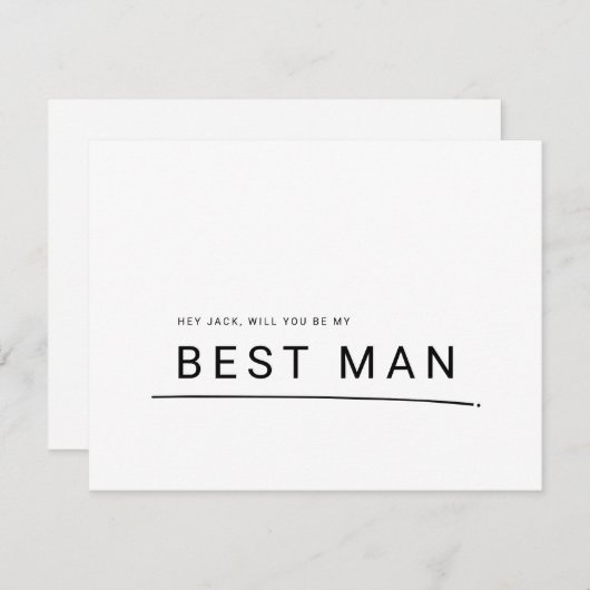 あなたは私の花婿介添人ブライダルパーティ提案カードになる 招待状 (正面/裏面)