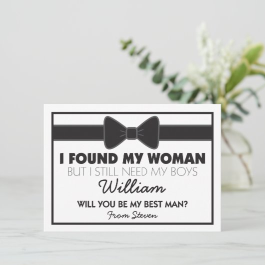 あなたは私の花婿介添人白黒ボウタイになる 招待状 (スタンド正面)