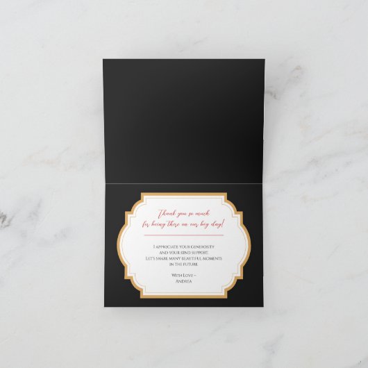 あなたは私の花嫁のゴシック様式の女性でありがとう結婚とう サンキューカード (内部)