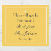 あなたは私の花嫁のシックなスクリプトソフトイエロー リキュールボトルラベル (シングルラベル)