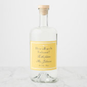 あなたは私の花嫁のシックなスクリプトソフトイエロー リキュールボトルラベル (正面)