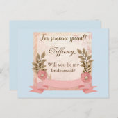 あなたは私の花嫁のピンクとブルーになるのだろうか インビテーションポストカード (正面/裏面)