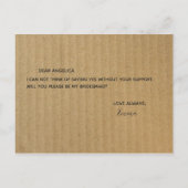 あなたは私の花嫁のブラウンクラフト紙 インビテーションポストカード (裏面)