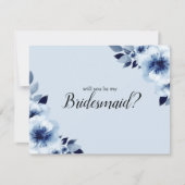 あなたは私の花嫁のブルーアネモンスの花になるのだろうか 招待状 (正面)