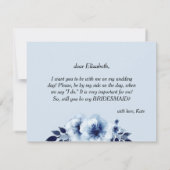 あなたは私の花嫁のブルーアネモンスの花になるのだろうか 招待状 (裏面)