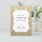 あなたは私の花嫁のメイドになる – ウェディングデイファブグリッター 招待状 (スタンド正面)