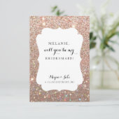 あなたは私の花嫁のメイドになる – ウェディングデイファブグリッター 招待状 (スタンド正面)