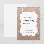 あなたは私の花嫁のメイドになる – ウェディングデイファブグリッター 招待状 (正面/裏面)
