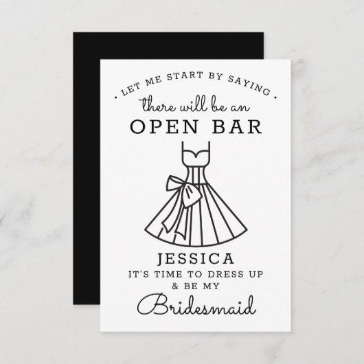 あなたは私の花嫁のメイドのカードになるおもしろいか – サンキューカード (正面/裏面)