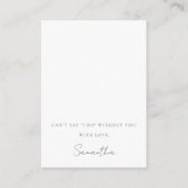 あなたは私の花嫁のメイドのジュエリーディスプレイをありがとう ノートカード (裏面)