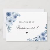 あなたは私の花嫁のメイドの埃っぽいブルーのフローラか 招待状 (正面)