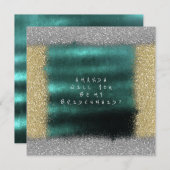 あなたは私の花嫁のメイドゴールデングリッターエメラルド 招待状 (正面/裏面)