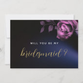 あなたは私の花嫁のメイドモダンムーディ黒の暗い 招待状 (正面)