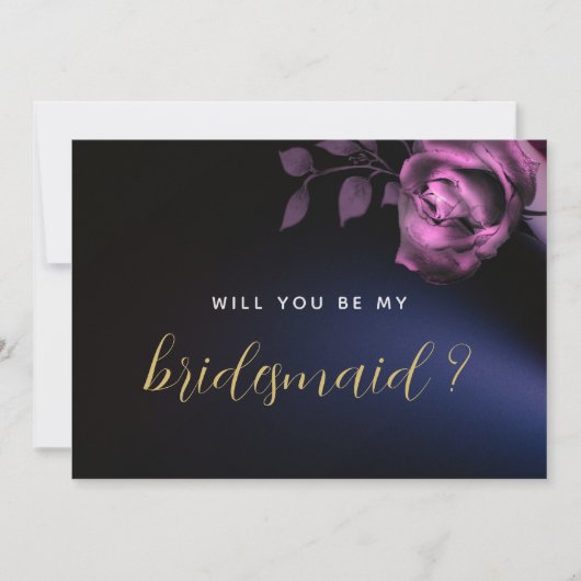 あなたは私の花嫁のメイドモダンムーディ黒の暗い 招待状 (正面)