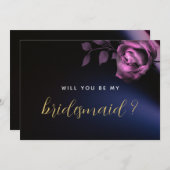 あなたは私の花嫁のメイドモダンムーディ黒の暗い 招待状 (正面/裏面)