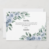 あなたは私の花嫁のメイド埃っぽいブルーのフローラカードか 招待状 (裏面)