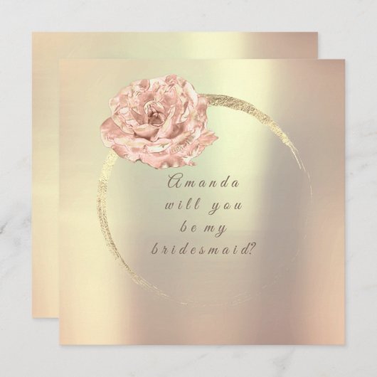 あなたは私の花嫁のメイド金ゴールドバラピーチコーラルになる 招待状 (正面/裏面)