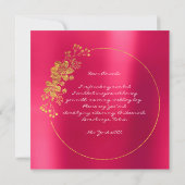 あなたは私の花嫁のメイド金ゴールドラズベリーキャンディか 招待状 (裏面)