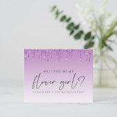 あなたは私の花嫁のメイド – 紫のグリッタードリップ 招待状 (スタンド正面)