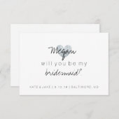 あなたは私の花嫁のメイド – Fab Silverハート 招待状 (正面/裏面)