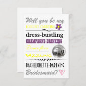 「あなたは私の花嫁の付き添いになってくれるの?」 招待状 (正面/裏面)