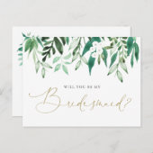 「あなたは私の花嫁の付き添いになってくれるの？」 提案カード 案内ポストカード (正面/裏面)