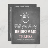 あなたは私の花嫁の付き添いになって下さいブライデスメイド 招待状 (正面/裏面)
