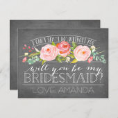 あなたは私の花嫁の付き添いになって下さいブライデスメイド 招待状 (正面/裏面)