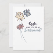 あなたは私の花嫁の付き添いになって下さい|フレン最高のド|花 招待状 (裏面)