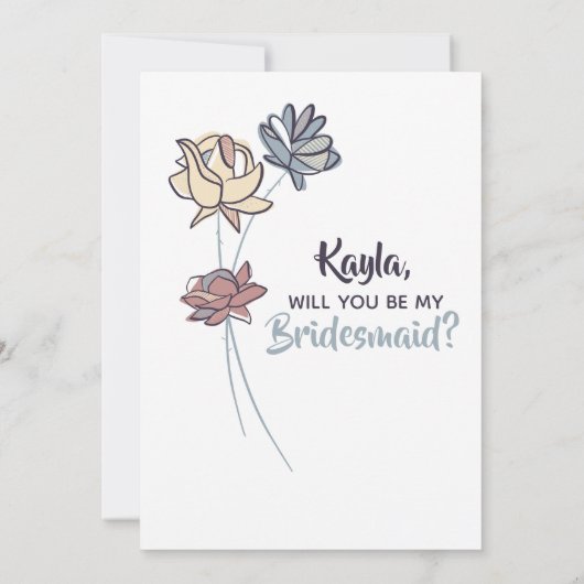 あなたは私の花嫁の付き添いになって下さい|フレン最高のド|花 招待状 (裏面)