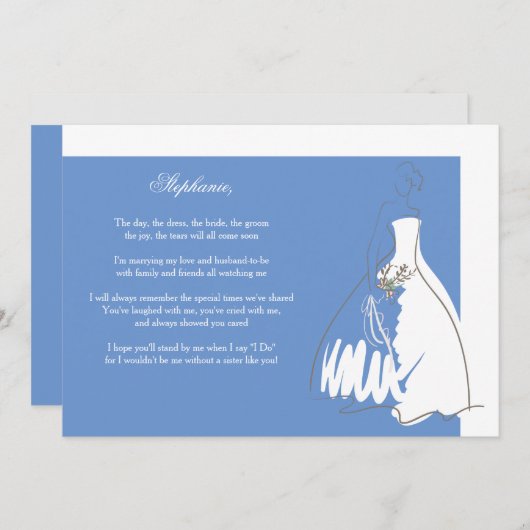 あなたは私の花嫁の付き添いのカードですか？ 招待状 (正面/裏面)