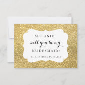 あなたは私の花嫁の付き添いのグリッターの結婚式の日になるか 招待状 (正面)